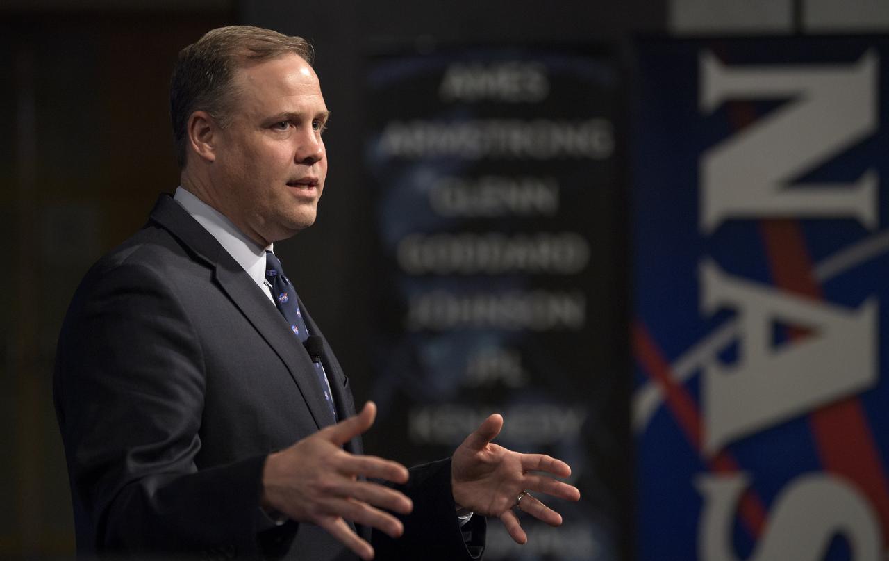 NASA Administrator Jim Bridenstine is seen during a NASA town hall event, Monday, April 1, 2019 at NASA Headquarters in Washington. Photo Credit: (NASA/Bill Ingalls)