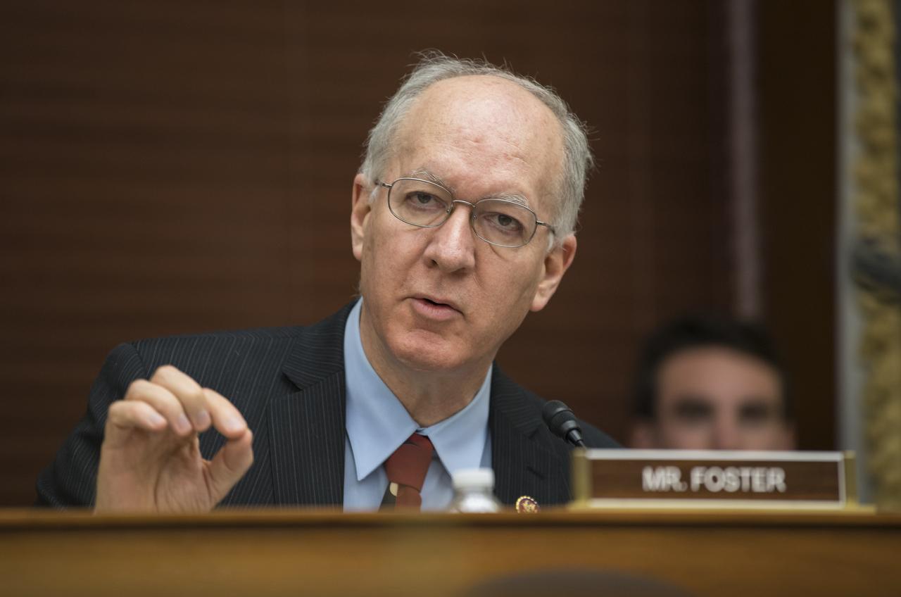 U.S. Rep. Bill Foster, D-Ill., asks NASA Administrator Jim Bridenstine a question during a House Committee on Science, Space, and Technology hearing to review the Fiscal Year 2020 budget request for the National Aeronautics and Space Administration, Tuesday, April 2, 2019 at the Rayburn House Office Building in Washington. Photo Credit: (NASA/Aubrey Gemignani)