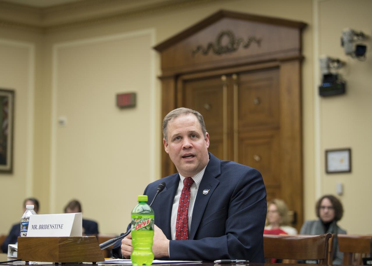 NASA Administrator Jim Bridenstine testifies during a House Committee on Science, Space, and Technology hearing to review the Fiscal Year 2020 budget request for the National Aeronautics and Space Administration, Tuesday, April 2, 2019 at the Rayburn House Office Building in Washington. Photo Credit: (NASA/Aubrey Gemignani)