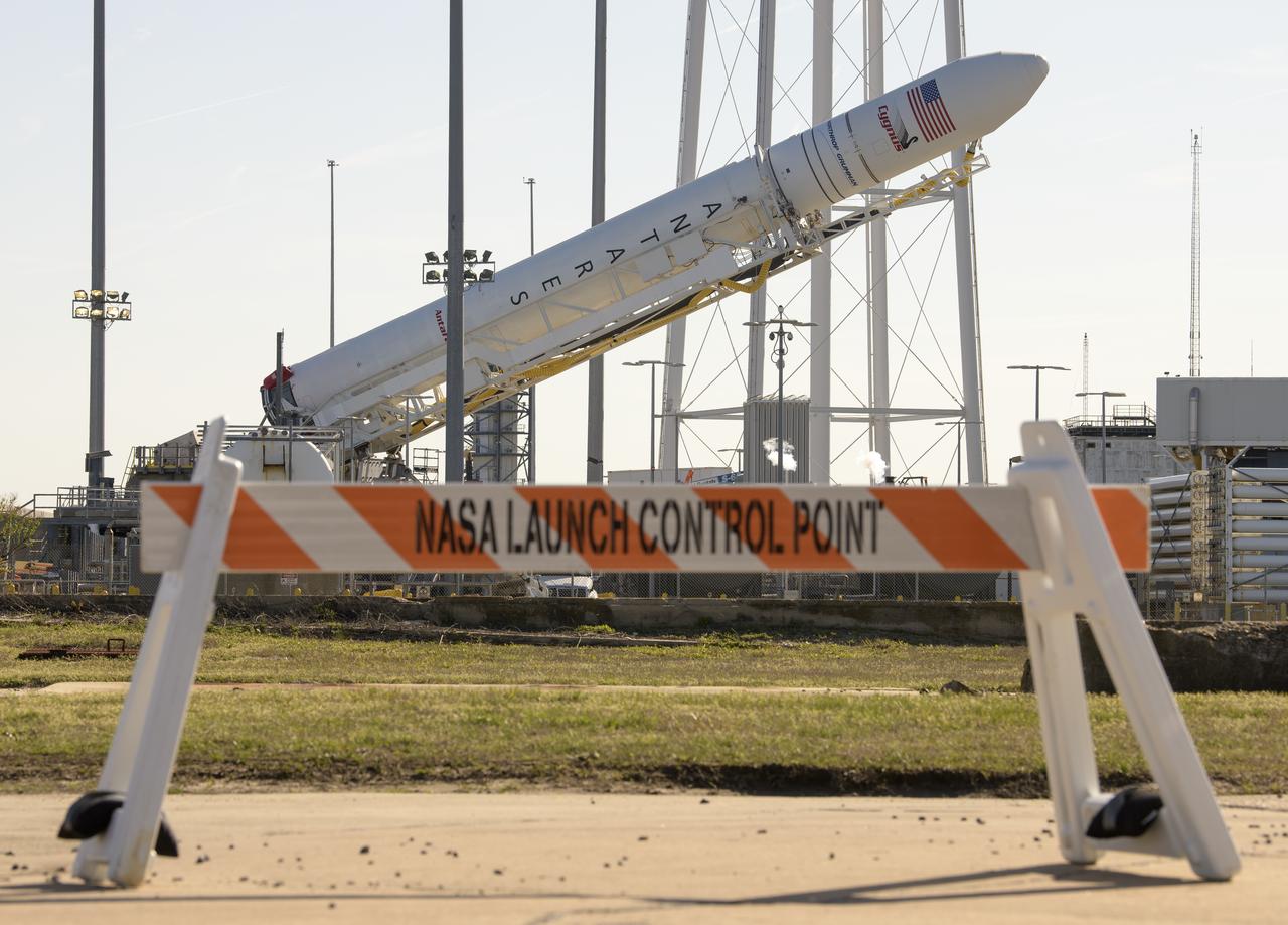 A Northrop Grumman Antares rocket carrying a Cygnus resupply spacecraft is lowered into a horizontal position for final cargo load on Pad-0A, Tuesday, April 16, 2019 at NASA's Wallops Flight Facility in Virginia. Northrop Grumman’s 11th contracted cargo resupply mission with NASA to the International Space Station will deliver about 7,600 pounds of science and research, crew supplies and vehicle hardware to the orbital laboratory and its crew. Photo Credit: (NASA/Bill Ingalls)