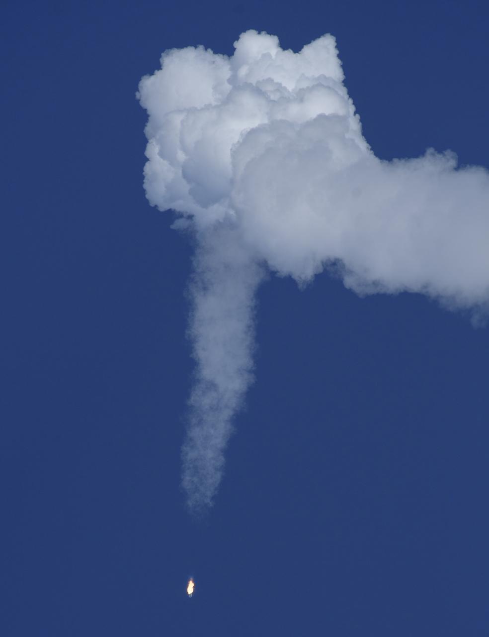 The Northrop Grumman Antares rocket, with Cygnus resupply spacecraft onboard, launches from Pad-0A, Wednesday, April 17, 2019 at NASA's Wallops Flight Facility in Virginia. Northrop Grumman's 11th contracted cargo resupply mission for NASA to the International Space Station will deliver about 7,600 pounds of science and research, crew supplies and vehicle hardware to the orbital laboratory and its crew. Photo Credit: (NASA/Bill Ingalls)