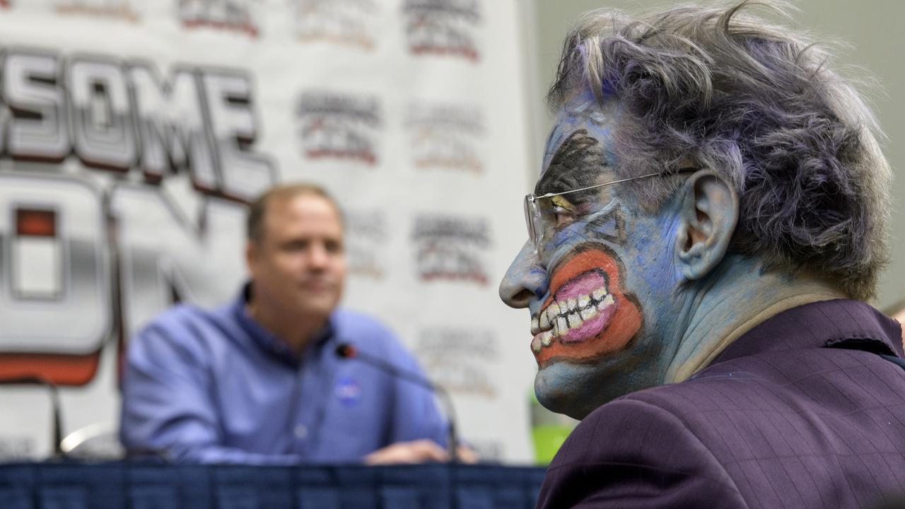 An audience member dressed in character listens as NASA Administrator Jim Bridenstine talks about getting American astronauts to the Moon in the next five years while participating in a Future Con panel discussion at Awesome Con, Saturday, April 27, 2019 at the Walter E. Washington Convention Center in Washington. Future Con highlights the intersection of science, technology, and science fiction inside D.C.’s largest pop culture event. Photo Credit: (NASA/Bill Ingalls)