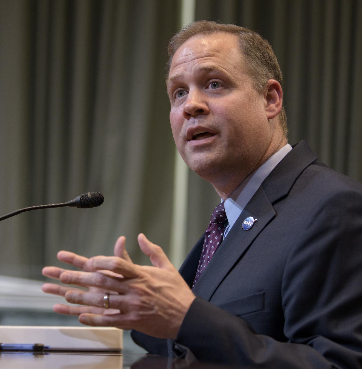 NASA Administrator Jim Bridenstine testifies before the US Senate Appropriations Subcommittee on Commerce, Justice, Science, and Related Agencies during a budget review hearing, Wednesday, May 1, 2019, at the Dirksen Senate Office Building in Washington. Photo Credit: (NASA/Bill Ingalls)