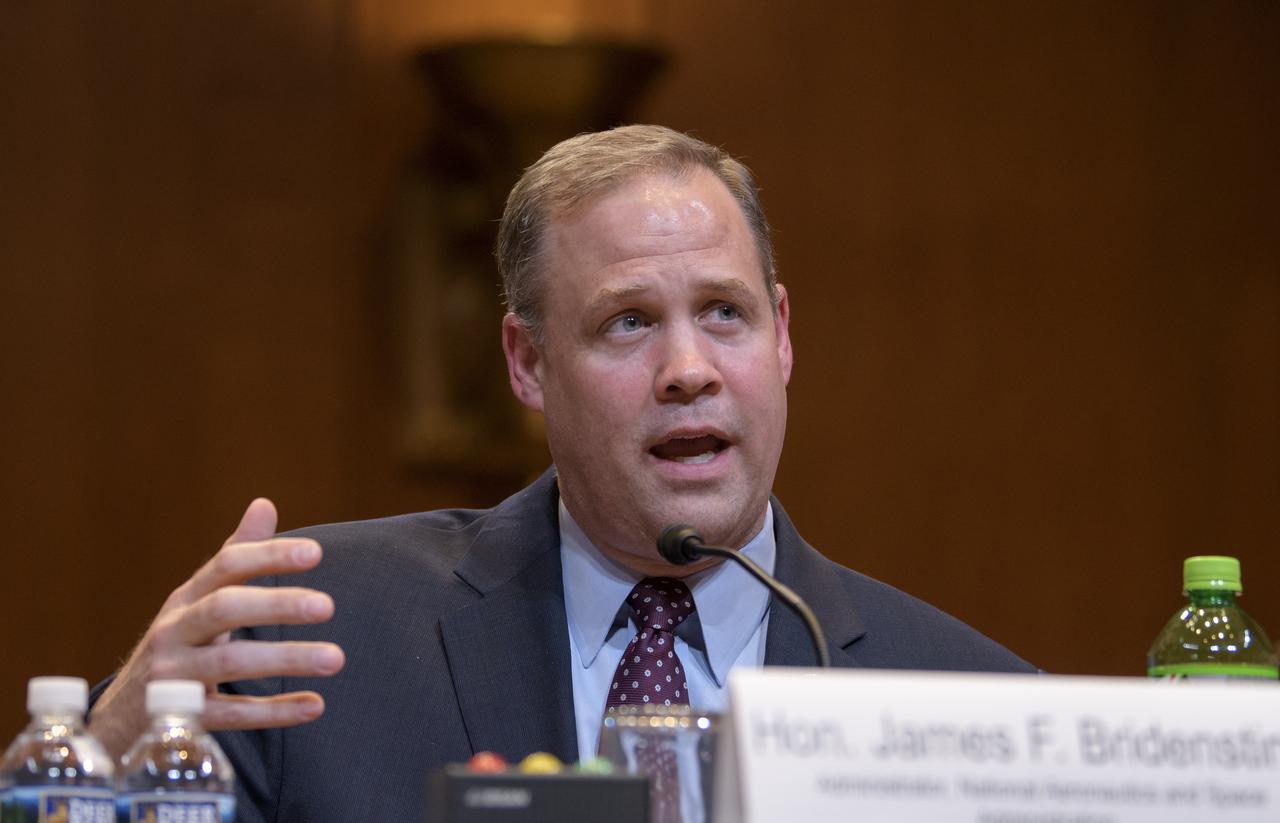 NASA Administrator Jim Bridenstine testifies before the US Senate Appropriations Subcommittee on Commerce, Justice, Science, and Related Agencies during a budget review hearing, Wednesday, May 1, 2019, at the Dirksen Senate Office Building in Washington. Photo Credit: (NASA/Bill Ingalls)