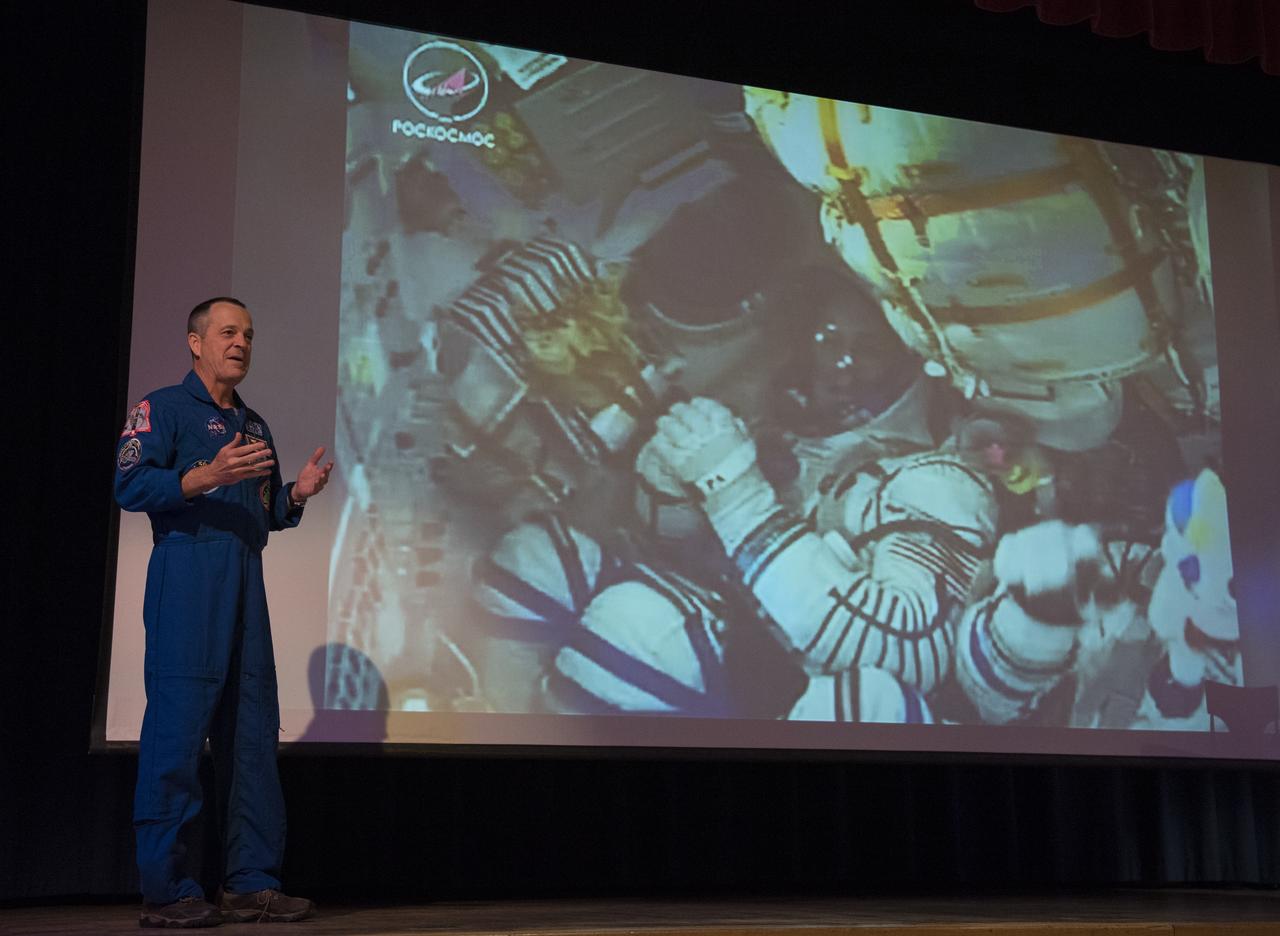 NASA astronaut Ricky Arnold speaks about his time onboard the International Space Station, Thursday, May 2, 2019 at NASA’s Goddard Space Flight Center in Greenbelt, Md. During Arnold’s 197 days onboard the International Space Station, as part of Expeditions 55 and 56, he ventured outside the space station on three spacewalks in addition to conducting numerous experiments and educational downlink events. Photo Credit: (NASA/Joel Kowsky)