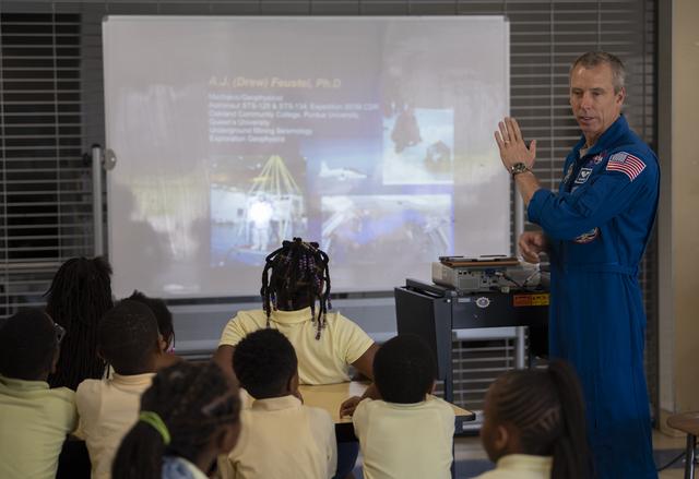 NASA image: Astronaut Drew Feustel at John Burroughs Elementary School
