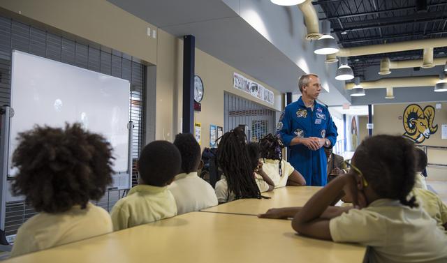 NASA image: Astronaut Drew Feustel at John Burroughs Elementary School