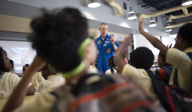 NASA image: Astronaut Drew Feustel at John Burroughs Elementary School
