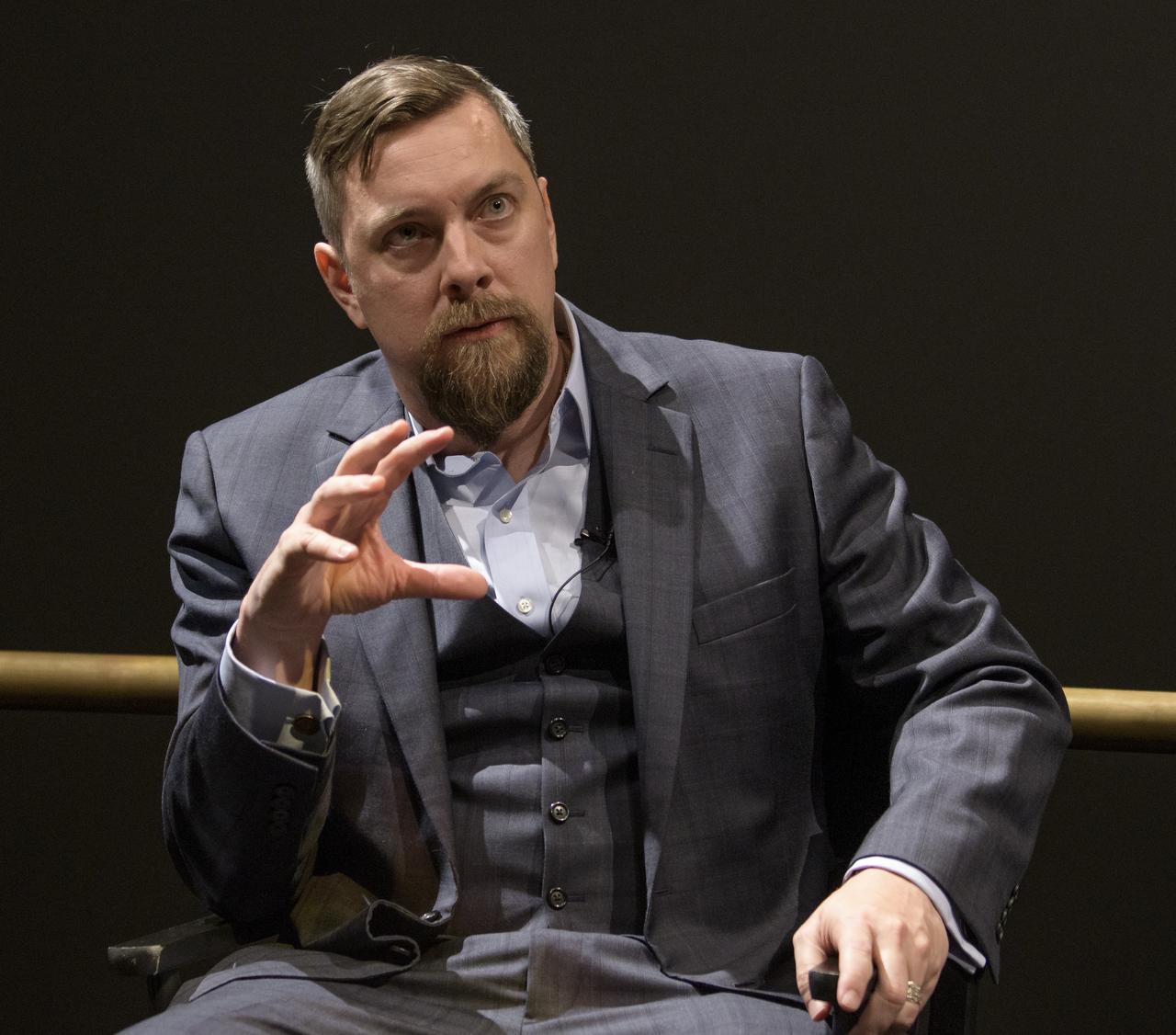 Film director Todd Douglas Miller gives remarks during after the premiere of the film "Apollo 11: First Steps Edition", Tuesday, May 14, 2019 at the Smithsonian's National Air and Space Museum in Washington. Photo Credit: (NASA/Bill Ingalls)