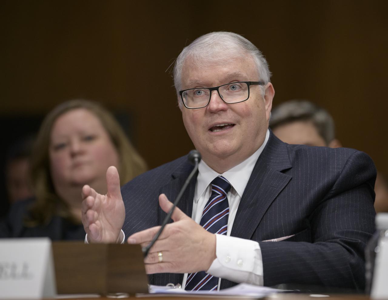 Kevin O’Connell, Director, Office of Space Commerce, Department of Commerce testifies before the Aviation and Space Subcommittee of the Senate Commerce, Science, and Transportation Committee during a hearing titled “The Emerging Space Environment: Operational, Technical, and Policy Challenges.”, Tuesday, May 14, 2019, at the Dirksen Senate Office Building in Washington. Photo Credit: (NASA/Bill Ingalls)