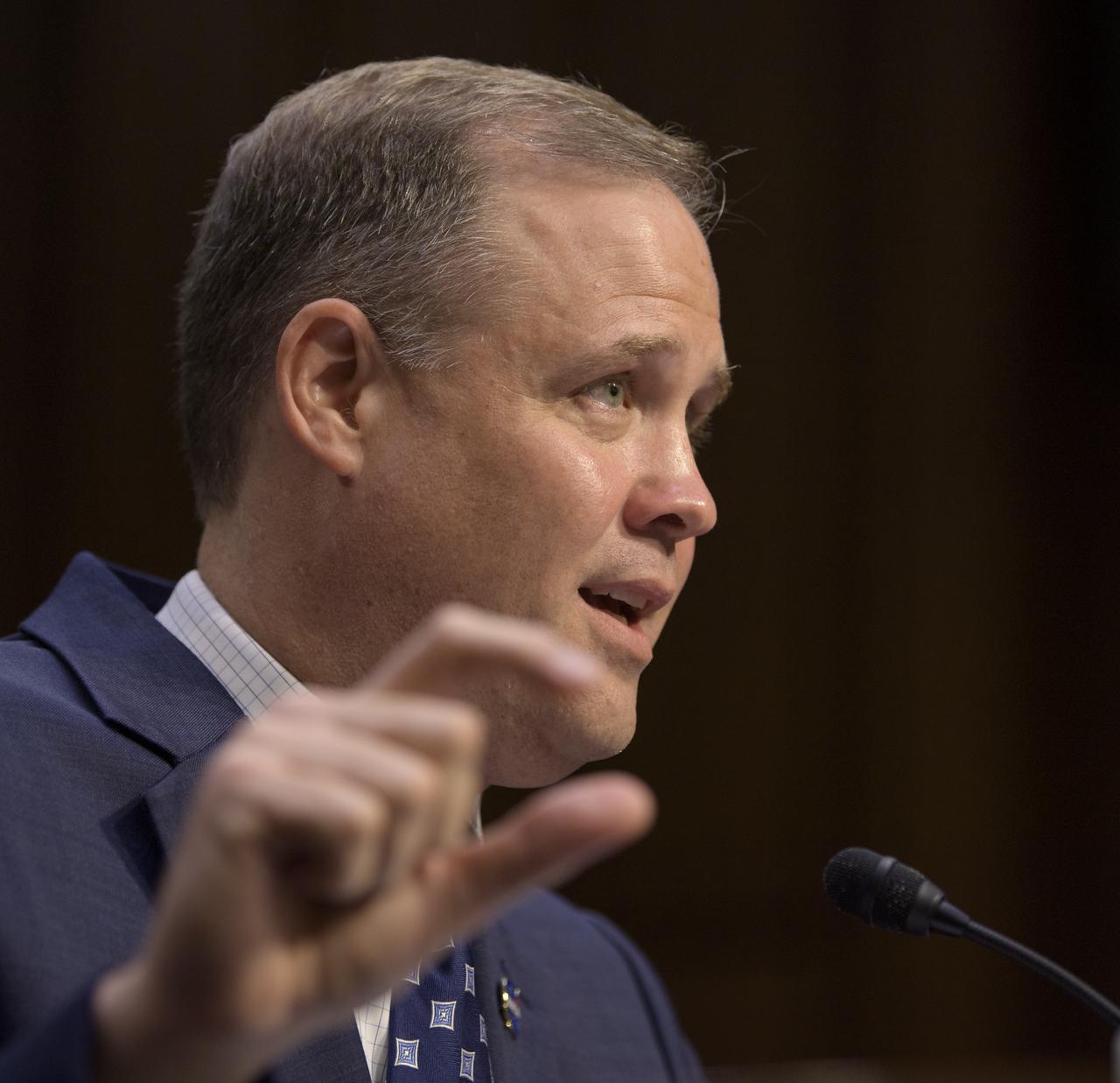 NASA Administrator Jim Bridenstine testifies before the Senate Committee on Commerce, Science, and Transportation during a hearing titled, “Moon to Mars: NASA’s Plans for Deep Space Exploration,” Wednesday, July 17, 2019, at the Hart Senate Office Building in Washington. Photo Credit: (NASA/Bill Ingalls)