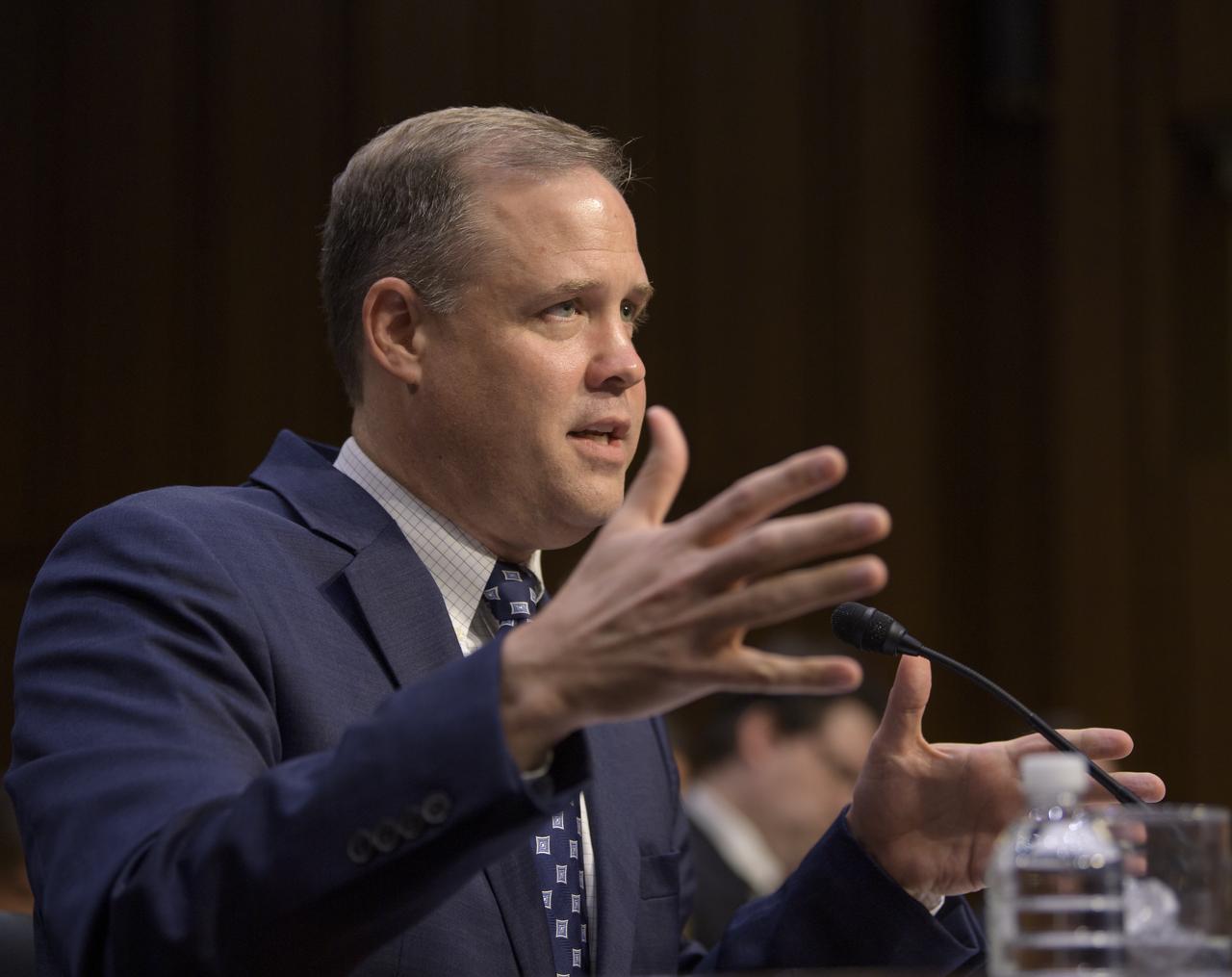 NASA Administrator Jim Bridenstine testifies before the Senate Committee on Commerce, Science, and Transportation during a hearing titled, “Moon to Mars: NASA’s Plans for Deep Space Exploration,” Wednesday, July 17, 2019, at the Hart Senate Office Building in Washington. Photo Credit: (NASA/Bill Ingalls)