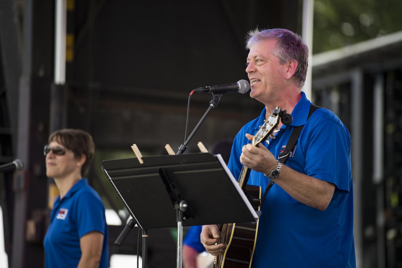 Musicians perform during the Ready Jet Go segment at the Apollo 11 50th Anniversary celebration on the National Mall, Thursday, July 18, 2019 in Washington. Apollo 11 was the first mission to land astronauts on the Moon and launched on July 16, 1969 with astronauts Neil Armstrong, Michael Collins, and Buzz Aldrin. Photo Credit: (NASA/Aubrey Gemignani)