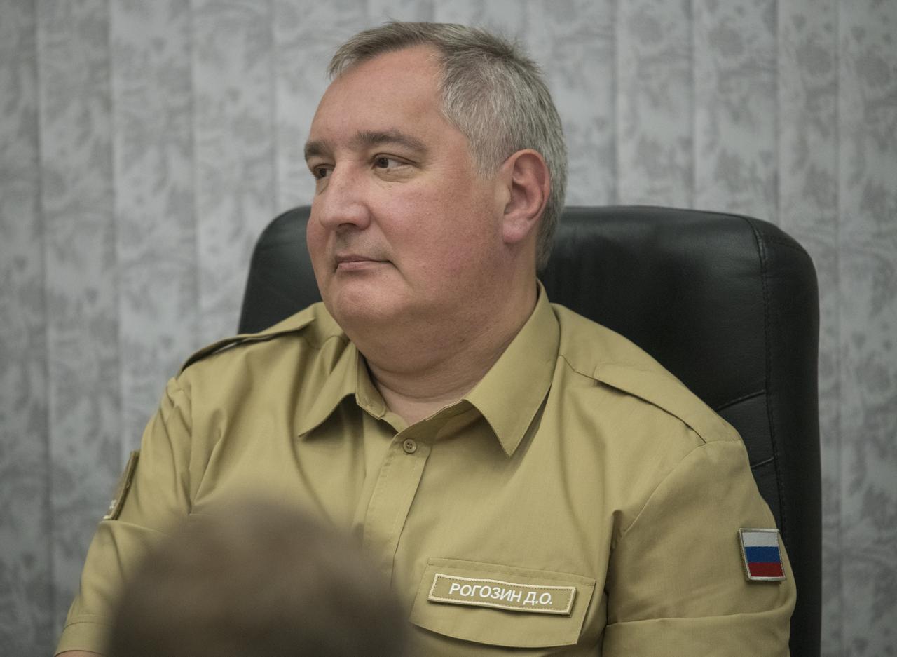 Dmitry Rogozin, Director General of Roscosmos, is seen during the State Commission meeting to approve the Soyuz launch of Expedition 60 to the International Space Station, Friday, July 19, 2019 at the Cosmonaut Hotel in Baikonur, Kazakhstan. Expedition 60 Soyuz Commander Alexander Skvortsov of Roscosmos, Andrew Morgan of NASA, and Luca Parmitano of ESA (European Space Agency) are scheduled to launch to the International Space Station aboard the Soyuz MS-13 spacecraft on Saturday, July 20. Photo Credit: (NASA/Joel Kowsky)