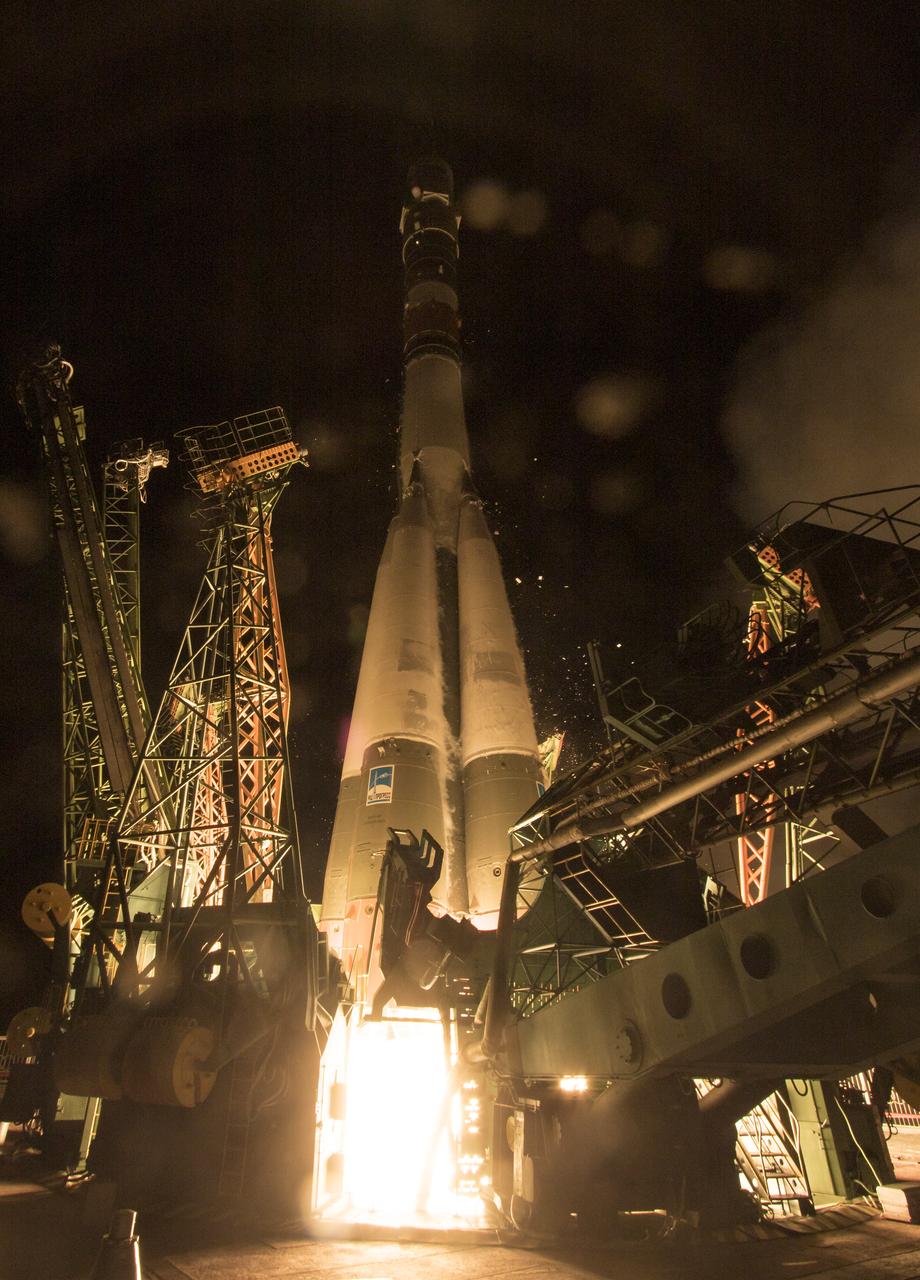 The Soyuz MS-13 rocket is launched with Expedition 60 Soyuz Commander Alexander Skvortsov of Roscosmos, flight engineer Andrew Morgan of NASA, and flight engineer Luca Parmitano of ESA (European Space Agency), Saturday, July 20, 2019 at the Baikonur Cosmodrome in Kazakhstan. Skvortsov, Morgan, and Parmitano launched at 12:28 p.m. Eastern time (9:28 p.m. Baikonur time) to begin their mission to the International Space Station. Photo Credit: (NASA/Joel Kowsky)
