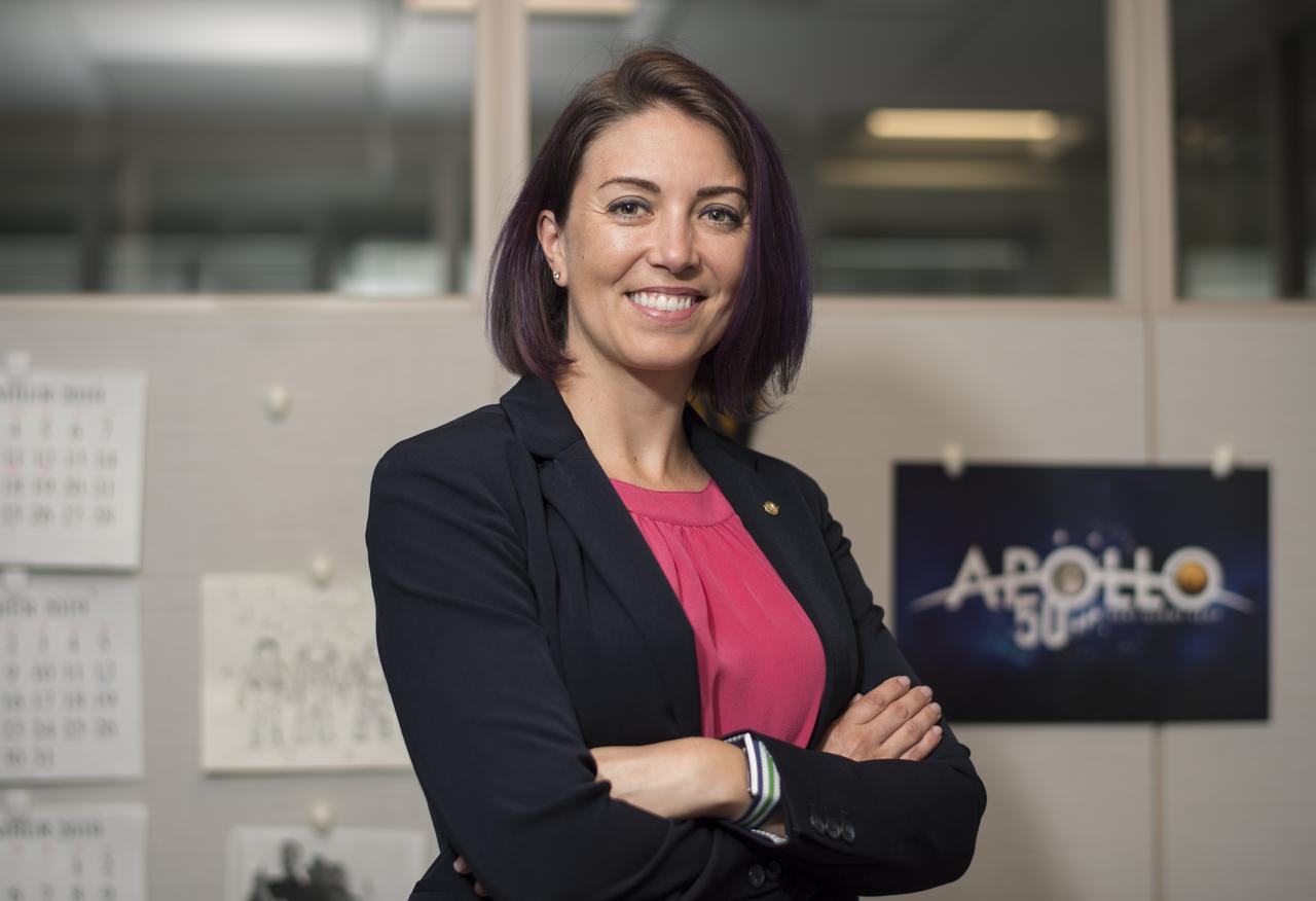 Portrait, NASA Engineer Lindsay Aitchison, Friday, September 6, 2019 at NASA Headquarters in Washington. Photo Credit: (NASA/Aubrey Gemignani)