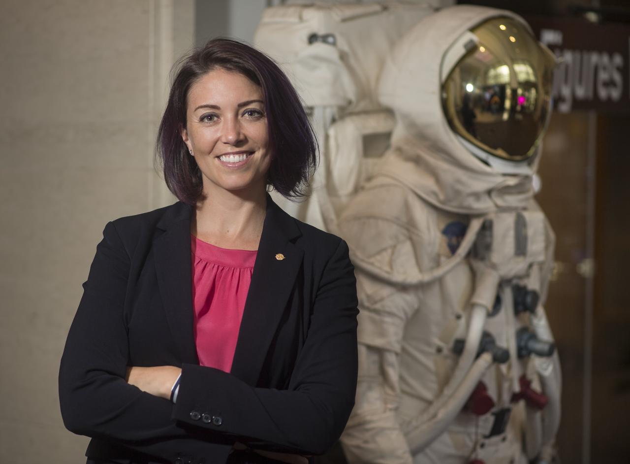Portrait, NASA Engineer Lindsay Aitchison, Friday, September 6, 2019 at NASA Headquarters in Washington. Photo Credit: (NASA/Aubrey Gemignani)