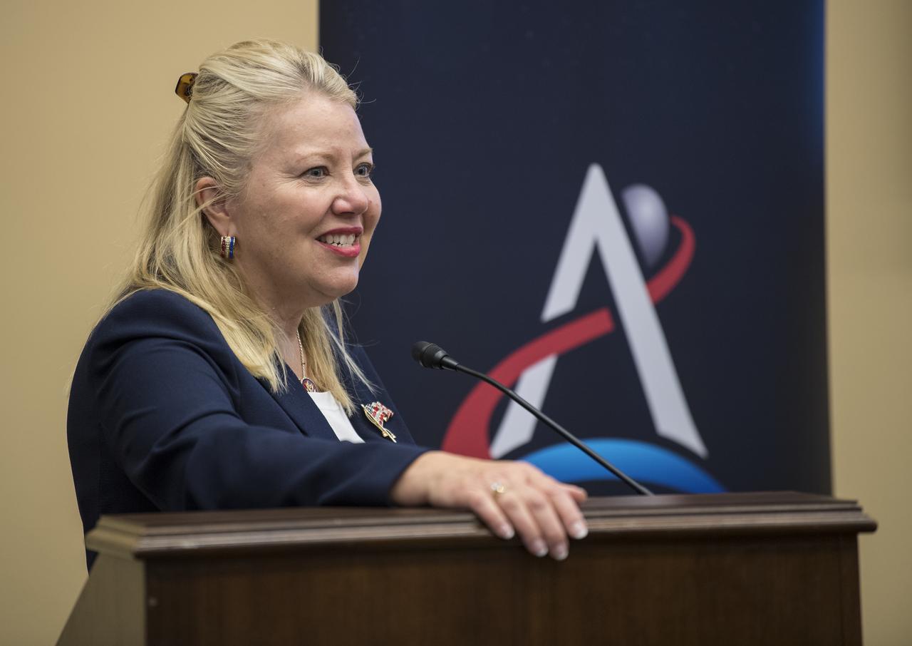 U.S. Representative Debbie Lesko, R-Ariz. speaks at a bipartisan Congressional Caucus for Women’s Issues briefing on NASA’s Artemis lunar exploration program, Wednesday, September 11, 2019 at the Rayburn House Office Building in Washington. Photo Credit: (NASA/Aubrey Gemignani)
