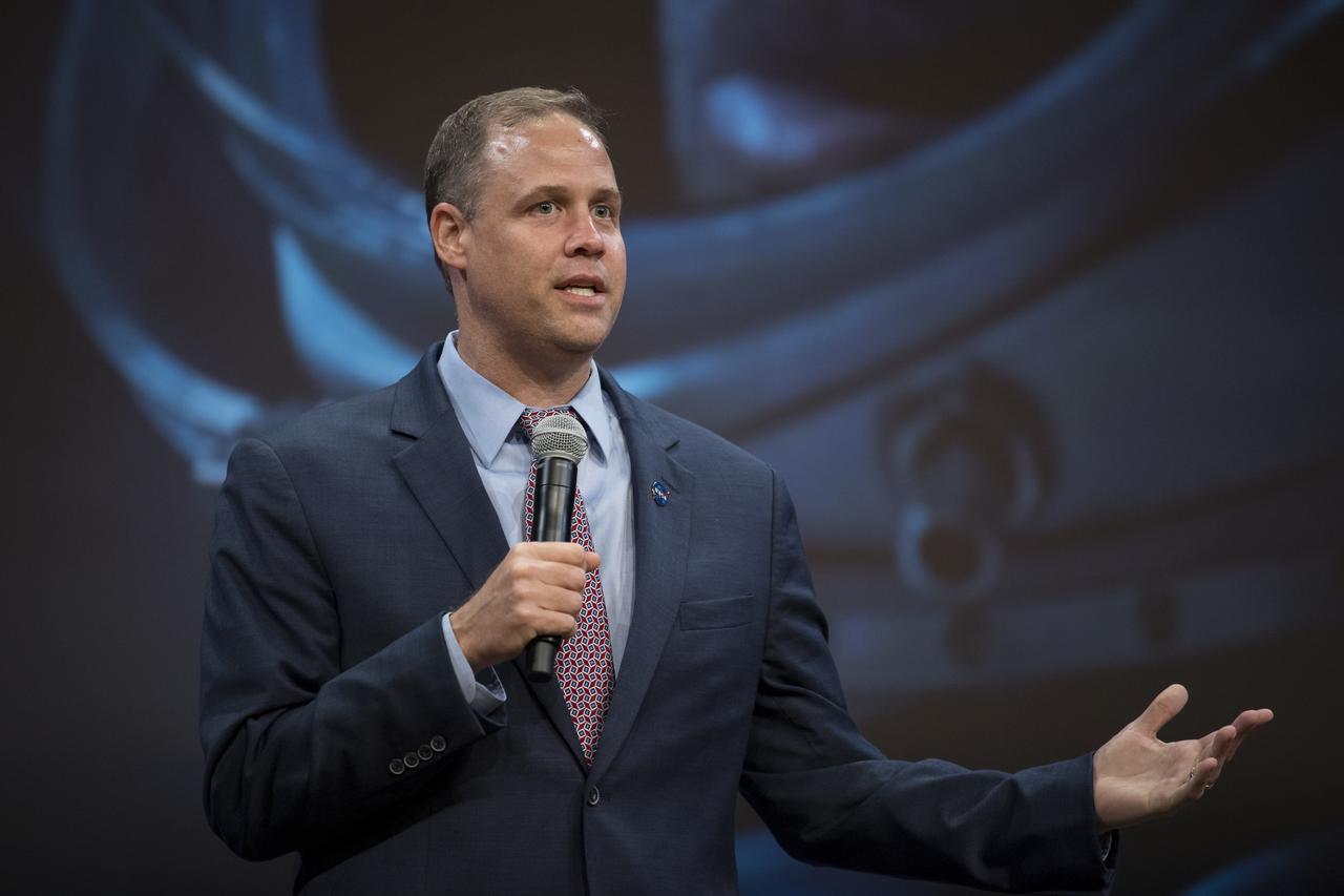 NASA Administrator Jim Bridenstine speaks before a screening of "Ad Astra" at National Geographic Society, Monday, September 16, 2019 in Washington. The film stars Tommy Lee Jones, Brad Pitt, Ruth Negga, Liv Tyler, and Donald Sutherland. Pitt stars as astronaut Roy McBride who travels deep into the solar system in hopes of solving a mystery that threatens life on Earth. Photo Credit: (NASA/Aubrey Gemignani)