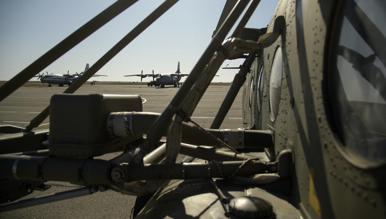 NASA, Roscosmos, and Russian Search and Rescue teams prepare to depart the Zhezkazgan, Kazakhstan airport to support the landing of the Soyuz MS-12 spacecraft with Expedition 60 crew members Nick Hague of NASA and Alexey Ovchinin of Roscosmos, along with visiting astronaut Hazzaa Ali Almansoori of the United Arab Emirates, Thursday, Oct. 3, 2019. Hague and Ovchinin are returning after 203 days in space where they served as members of the Expedition 59 and 60 crews onboard the International Space Station. Almansoori logged 8 days in space during his first flight as an astronaut. Photo Credit: (NASA/Bill Ingalls)