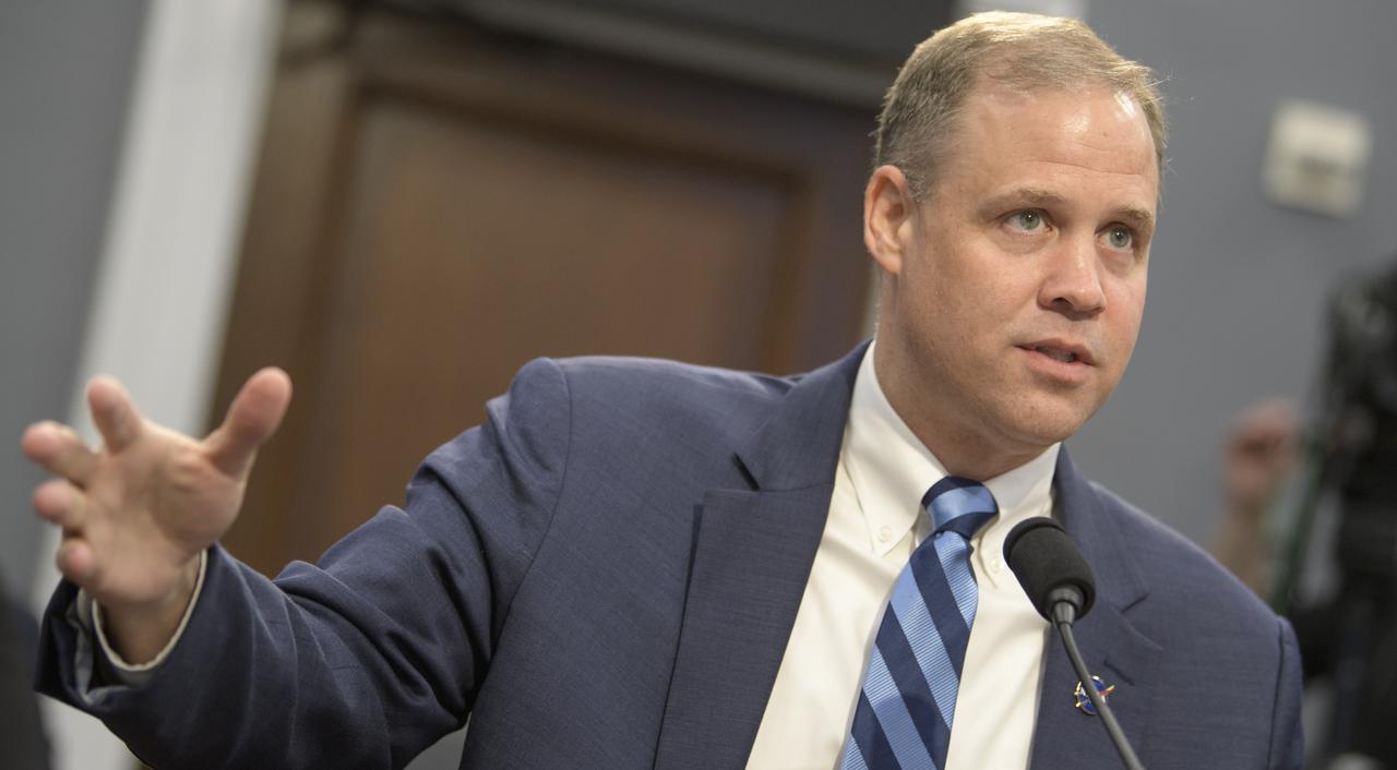 NASA Administrator Jim Bridenstine testifies during a House subcommittee on Commerce, Justice, Science, and Related Agencies hearing titled “NASA’s Proposal to Advance the Next Moon Landing by Four Years”, Wednesday, Oct. 16, 2019, Rayburn House Office Building in Washington. Photo Credit: (NASA/Bill Ingalls)