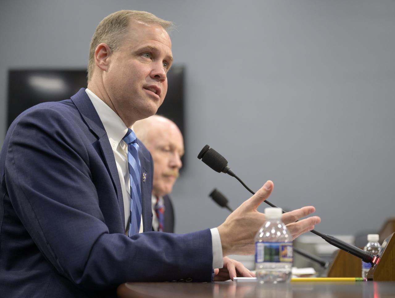 NASA Administrator Jim Bridenstine testifies during a House subcommittee on Commerce, Justice, Science, and Related Agencies hearing titled “NASA’s Proposal to Advance the Next Moon Landing by Four Years”, Wednesday, Oct. 16, 2019, Rayburn House Office Building in Washington. Photo Credit: (NASA/Bill Ingalls)