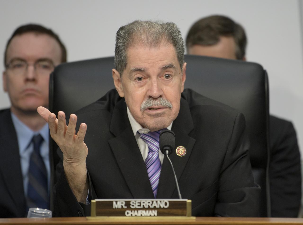 José Serrano, D-N.Y., Chairman  of the House subcommittee on Commerce, Justice, Science, and Related Agencies holds a hearing titled “NASA’s Proposal to Advance the Next Moon Landing by Four Years” with NASA Administrator Jim Bridenstine and NASA acting Associate Administrator for Human Exploration and Operations Ken Bowersox as witnesses, Wednesday, Oct. 16, 2019, Rayburn House Office Building in Washington. Photo Credit: (NASA/Bill Ingalls)