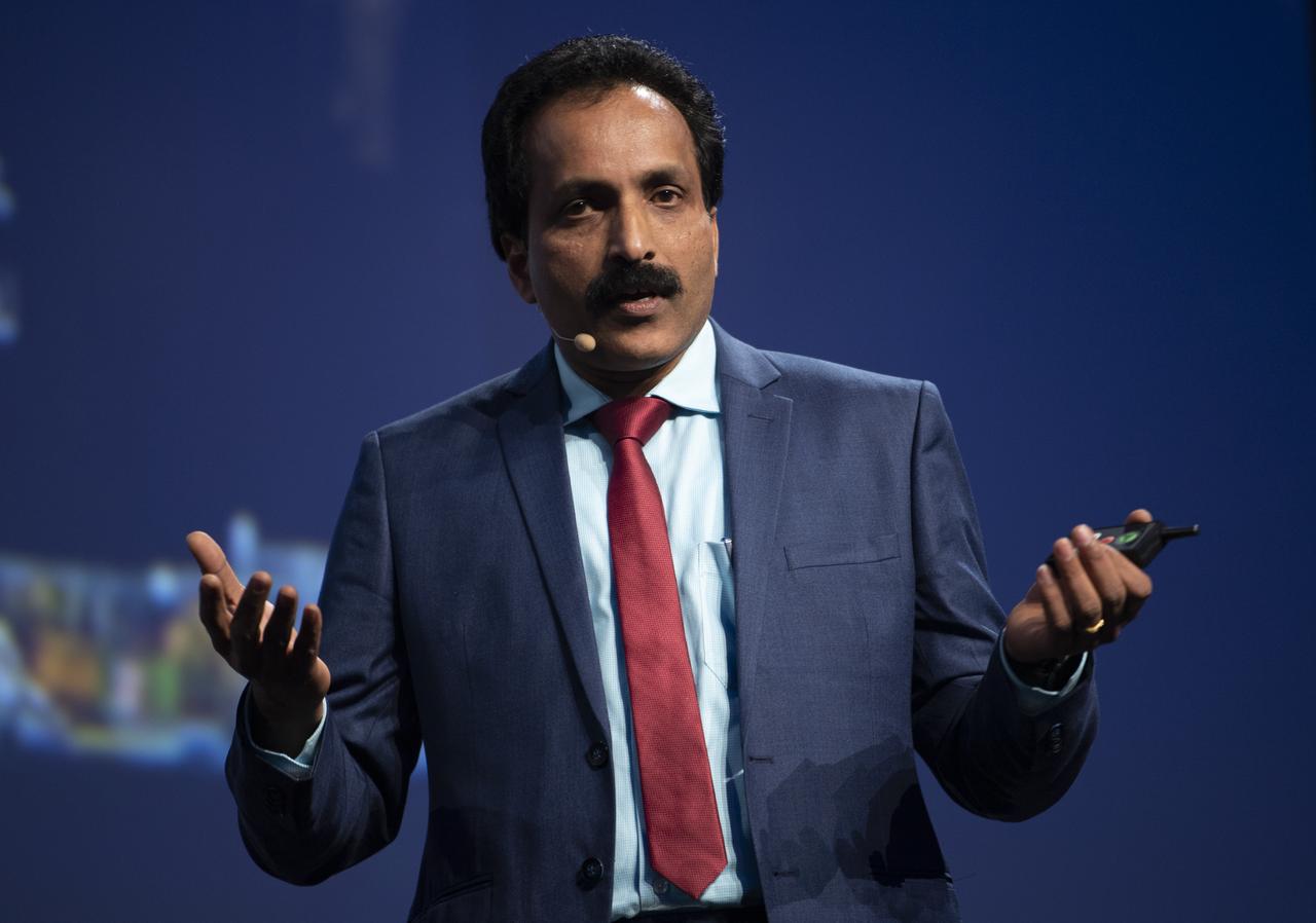 S. Somanath, Director of Vikram Sarabhai Space Centre, Indian Space Research Organization (ISRO), speaks during the Heads of Agency Plenary of the 70th International Astronautical Congress, Monday, Oct. 21, 2019 at the Walter E. Washington Convention Center in Washington. Photo Credit: (NASA/Bill Ingalls)