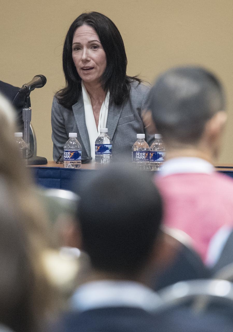 Jennifer Fogarty, Chief Scientist for NASA’s Human Research Program, is seen during a discussion titled “ISS-Moon-Mars: Using Spaceflight Platforms to Study and Simulate Future Missions” during the the 70th International Astronautical Congress, Monday, Oct. 21, 2019 at the Walter E. Washington Convention Center in Washington. Photo Credit: (NASA/Joel Kowsky)