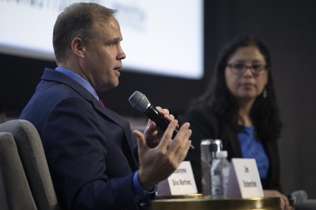 NASA Administrator Jim Bridenstine is seen during the Global Networking Forum Young Professionals Town Hall at the 70th International Astronautical Congress, Wednesday, Oct. 23, 2019 at the Walter E. Washington Convention Center in Washington. Photo Credit: (NASA/Joel Kowsky)