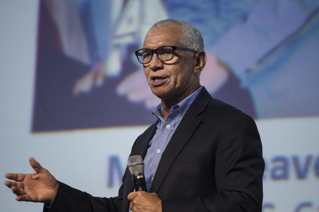 Former NASA Administrator and astronaut, Charlie Bolden speaks during an astronaut panel discussion at the 70th International Astronautical Congress, Friday, Oct. 25, 2019, at the Walter E. Washington Convention Center in Washington. Photo credit: (NASA/Aubrey Gemignani)