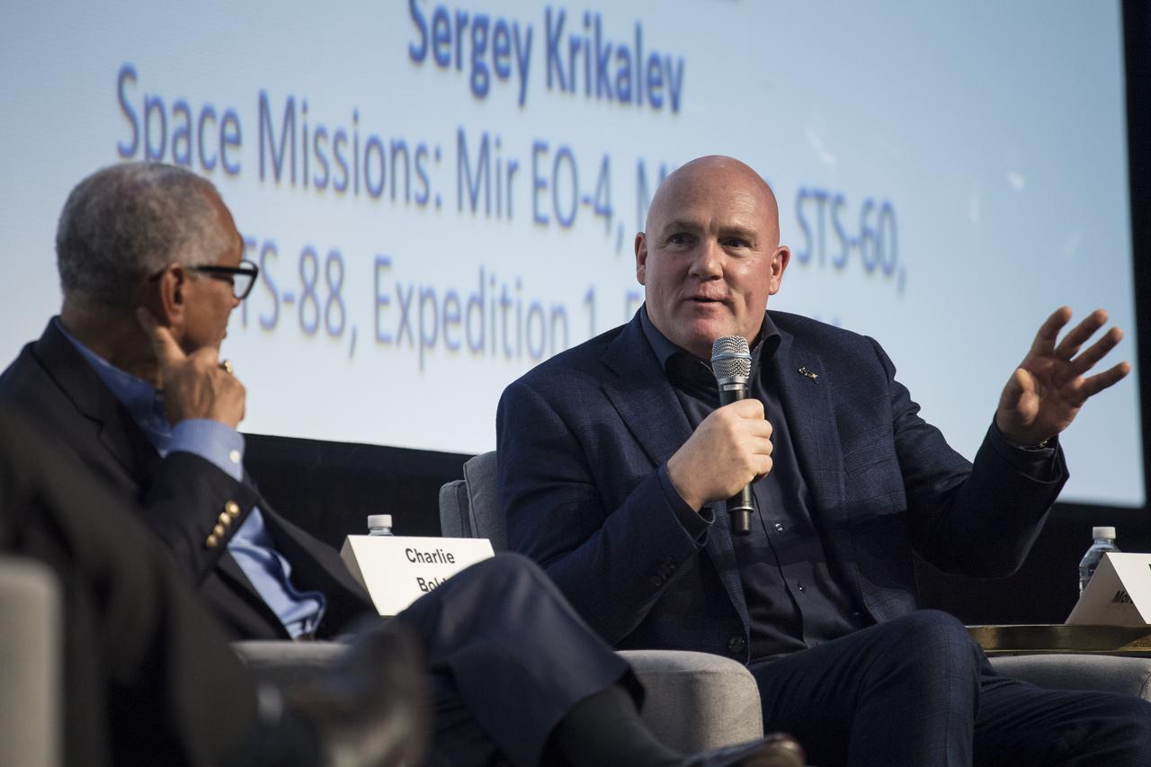 ESA (European Space Agency) astronaut, André Kuipers speaks during an astronaut panel discussion at the 70th International Astronautical Congress, Friday, Oct. 25, 2019, at the Walter E. Washington Convention Center in Washington. Photo credit: (NASA/Aubrey Gemignani)