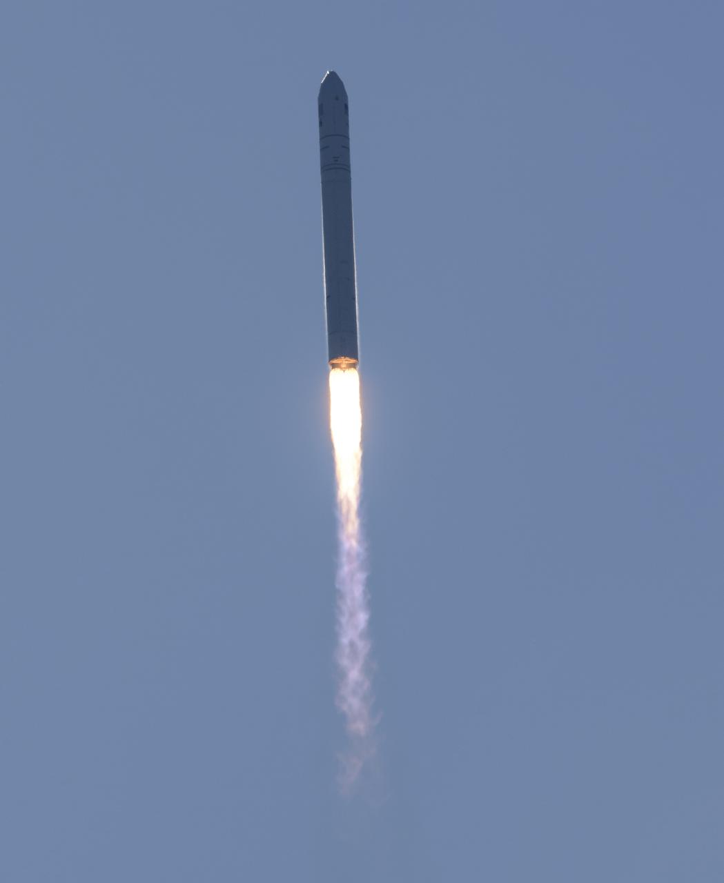 The Northrop Grumman Antares rocket, with Cygnus resupply spacecraft onboard, launches from Pad-0A of NASA's Wallops Flight Facility, Saturday, November 2, 2019, in Virginia.  Northrop Grumman’s 12th contracted cargo resupply mission with NASA to the International Space Station will deliver about 8,200 pounds of science and research, crew supplies and vehicle hardware to the orbital laboratory and its crew. Photo Credit: (NASA/Bill Ingalls)
