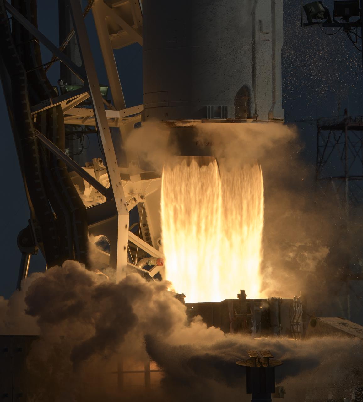 The Northrop Grumman Antares rocket, with Cygnus resupply spacecraft onboard, launches from Pad-0A of NASA's Wallops Flight Facility, Saturday, November 2, 2019, in Virginia.  Northrop Grumman’s 12th contracted cargo resupply mission with NASA to the International Space Station will deliver about 8,200 pounds of science and research, crew supplies and vehicle hardware to the orbital laboratory and its crew. Photo Credit: (NASA/Bill Ingalls)
