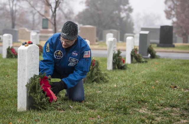 NASA image: Doug Wheelock Participates in Wreaths Across America Day