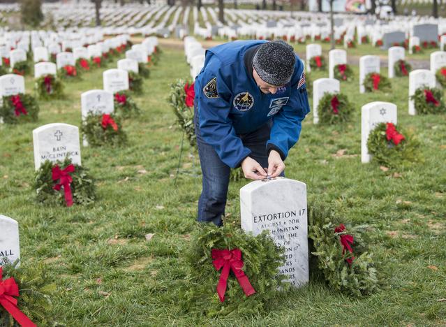 NASA image: Doug Wheelock Participates in Wreaths Across America Day