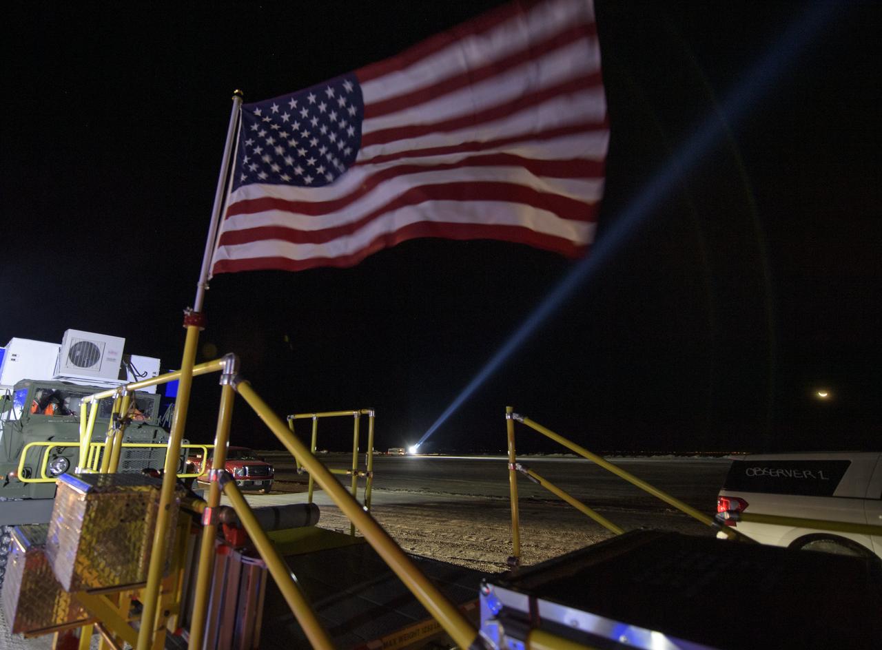 Boeing, NASA, and U.S. Army personnel prepare for the Boeing CST-100 Starliner spacecraft landing in White Sands, New Mexico, Sunday, Dec. 22, 2019. The landing will complete an abbreviated Orbital Flight Test for the company that still meets several mission objectives for NASA’s Commercial Crew program. The Starliner spacecraft launched on a United Launch Alliance Atlas V rocket at 6:36 a.m. Friday, Dec. 20 from Space Launch Complex 41 at Cape Canaveral Air Force Station in Florida. Photo Credit: (NASA/Bill Ingalls)