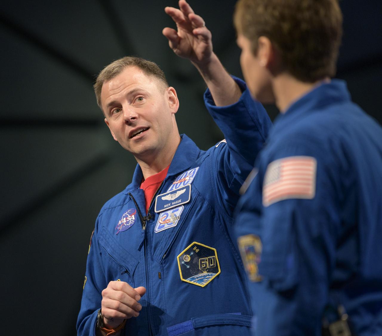 NASA astronaut Nick Hague talks about his experiences onboard the International Space Station, Tuesday, Jan. 14, 2020, at the Smithsonian National Air and Space Museum in Washington. Hague most recently spent 203 days living and working onboard the International Space Station as part of Expeditions 59 and 60. Photo Credit: (NASA/Bill Ingalls)