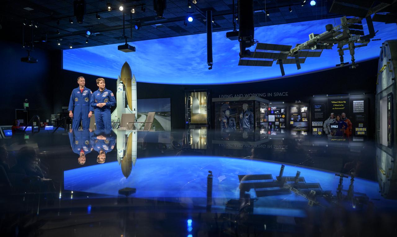 NASA astronauts Nick Hague and Anne McClain talk about their experiences onboard the International Space Station, Tuesday, Jan. 14, 2020, at the Smithsonian National Air and Space Museum in Washington. Hague most recently spent 203 days living and working onboard the International Space Station as part of Expeditions 59 and 60. McClain most recently spent 204 days living and working onboard the International Space Station as part of Expeditions 58 and 59. Photo Credit: (NASA/Bill Ingalls)