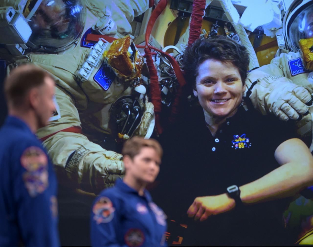 NASA astronauts Nick Hague and Anne McClain talk about their experiences onboard the International Space Station, Tuesday, Jan. 14, 2020, at the Smithsonian National Air and Space Museum in Washington. Hague most recently spent 203 days living and working onboard the International Space Station as part of Expeditions 59 and 60. McClain most recently spent 204 days living and working onboard the International Space Station as part of Expeditions 58 and 59. Photo Credit: (NASA/Bill Ingalls)