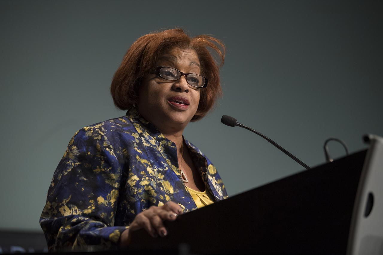 Executive Director fo the National Council of Negro Women, Janice Mathis, speaks at the MLK Day of Service, Tuesday, January 21, 2020 at NASA Headquarters in Washington. Photo Credit: (NASA/Aubrey Gemignani)
