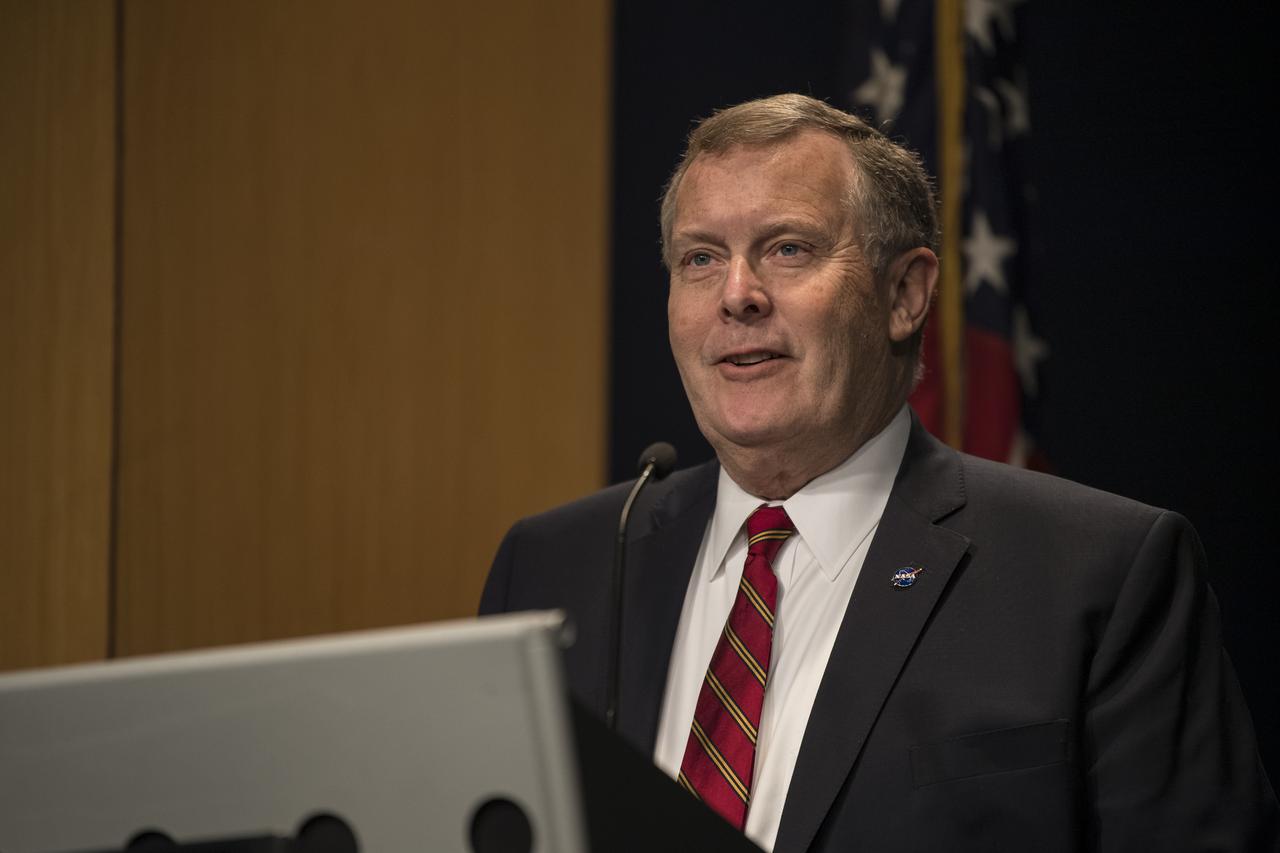NASA Deputy Administrator Jim Morhard gives closing remarks at the MLK Day of Service, Tuesday, January 21, 2020 at NASA Headquarters in Washington. Photo Credit: (NASA/Aubrey Gemignani)