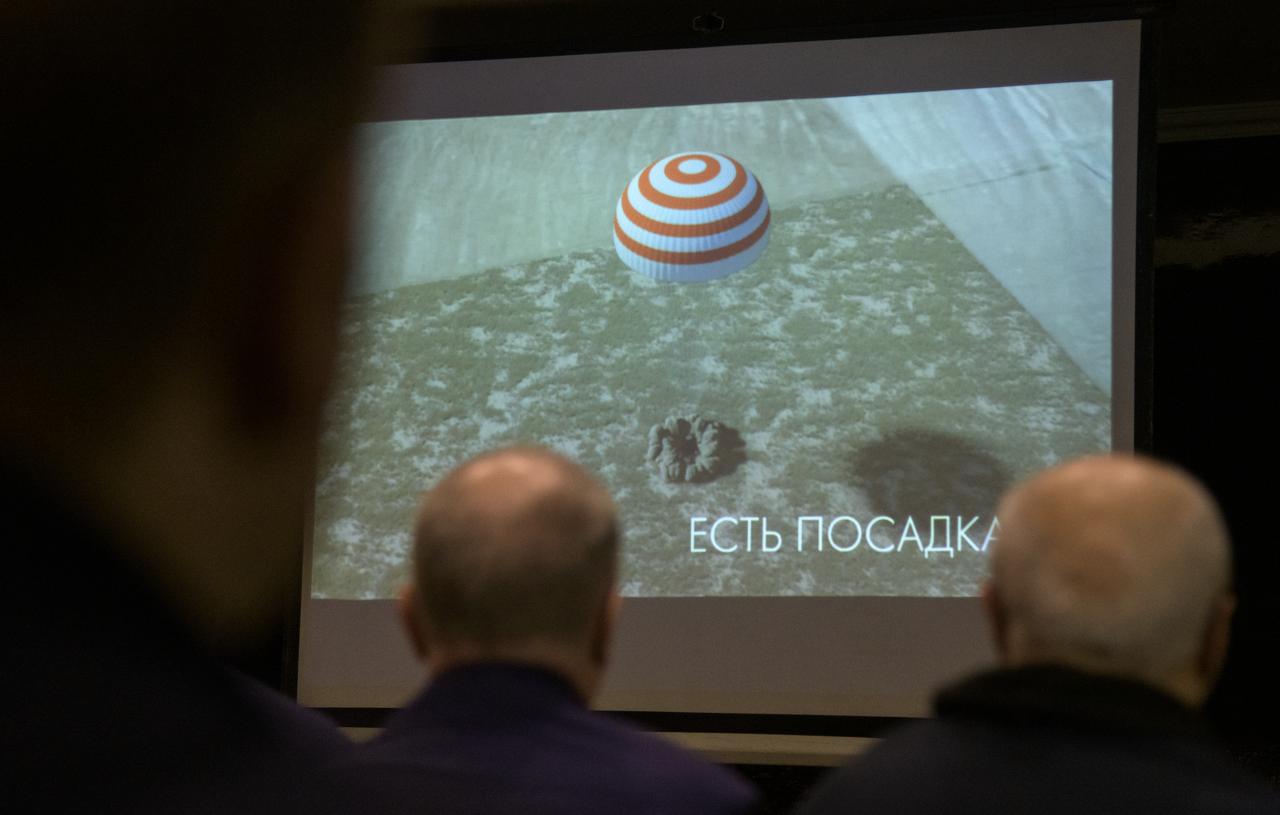 NASA, ESA, Roscosmos, and Russian Search and Recovery Forces meet at the Cosmonaut Hotel in Karaganda, Kazakhstan to discuss the readiness for the landing of Expedition 61 crew members Christina Koch of NASA, Alexander Skvortsov of the Russian space agency Roscosmos, and Luca Parmitano of ESA (European Space Agency) Tuesday, Feb. 4, 2020, at the Cosmonaut Hotel in Karaganda, Kazakhstan. Koch will be returning to Earth after logging 328 days in space --- the longest spaceflight in history by a woman --- as a member of Expeditions 59-60-61 on the International Space Station. Skvortsov and Parmitano will be returning after 201 days in space where they served as Expedition 60-61 crew members onboard the station. Photo Credit: (NASA/Bill Ingalls)