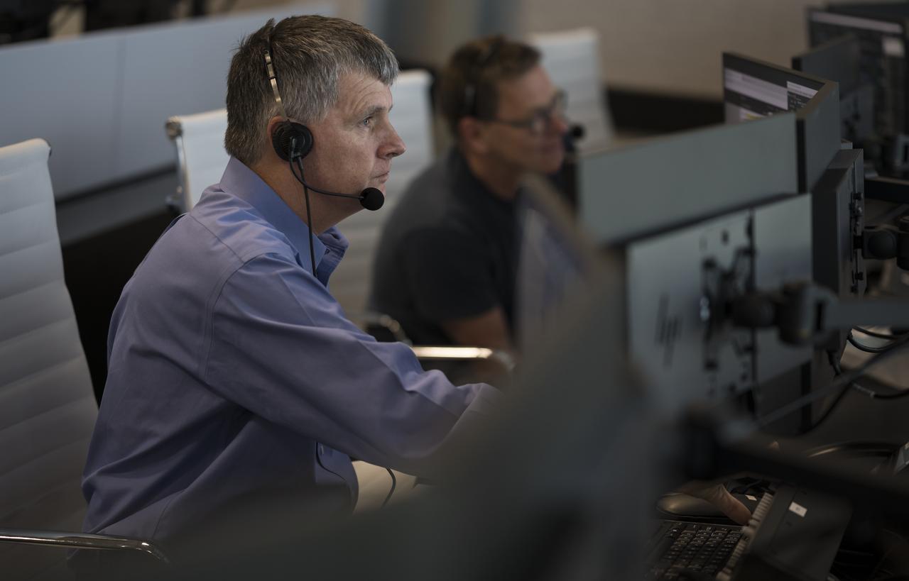 Steve Stich, deputy manager of NASA’s Commercial Crew Program, monitors the countdown during a dress rehearsal in preparation for the launch of a SpaceX Falcon 9 rocket carrying the company's Crew Dragon spacecraft on NASA’s SpaceX Demo-2 mission with NASA astronauts Robert Behnken and Douglas Hurley onboard, Saturday, May 23, 2020, in firing room four of the Launch Control Center at NASA’s Kennedy Space Center in Florida. NASA’s SpaceX Demo-2 mission is the first launch with astronauts of the SpaceX Crew Dragon spacecraft and Falcon 9 rocket to the International Space Station as part of the agency’s Commercial Crew Program. The test flight serves as an end-to-end demonstration of SpaceX’s crew transportation system. Behnken and Hurley are scheduled to launch at 4:33 p.m. EDT on Wednesday, May 27, from Launch Complex 39A at the Kennedy Space Center. A new era of human spaceflight is set to begin as American astronauts once again launch on an American rocket from American soil to low-Earth orbit for the first time since the conclusion of the Space Shuttle Program in 2011. Photo Credit: (NASA/Joel Kowsky)