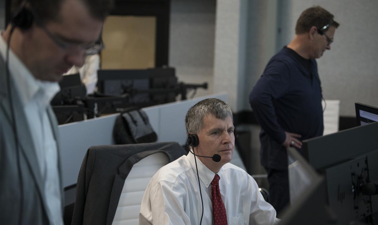 Steve Stich, deputy manager of NASA’s Commercial Crew Program monitors the countdown of the attempted launch of a SpaceX Falcon 9 rocket carrying the company's Crew Dragon spacecraft on NASA’s SpaceX Demo-2 mission with NASA astronauts Robert Behnken and Douglas Hurley onboard, Wednesday, May 27, 2020, in firing room four of the Launch Control Center at NASA’s Kennedy Space Center in Florida. NASA’s SpaceX Demo-2 mission is the first launch with astronauts of the SpaceX Crew Dragon spacecraft and Falcon 9 rocket to the International Space Station as part of the agency’s Commercial Crew Program. The test flight serves as an end-to-end demonstration of SpaceX’s crew transportation system. Today’s launch of Behnken and Hurley was scrubbed due to weather and is now scheduled for 3:22 p.m. EDT on Saturday, May 30, from Launch Complex 39A at the Kennedy Space Center. A new era of human spaceflight is set to begin as American astronauts once again launch on an American rocket from American soil to low-Earth orbit for the first time since the conclusion of the Space Shuttle Program in 2011. Photo Credit: (NASA/Joel Kowsky)
