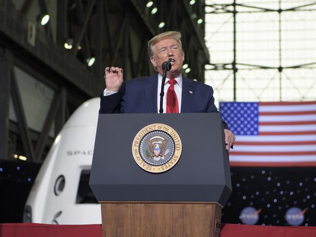 NASA image: President Trump Postlaunch Remarks