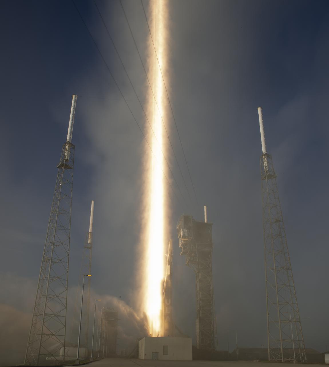 In this twenty second exposure, a United Launch Alliance Atlas V rocket with NASA’s Mars 2020 Perseverance rover onboard is seen as it launches from Space Launch Complex 41, Thursday, July 30, 2020, at Cape Canaveral Air Force Station in Florida. The Perseverance rover is part of NASA’s Mars Exploration Program, a long-term effort of robotic exploration of the Red Planet. Photo Credit: (NASA/Joel Kowsky)