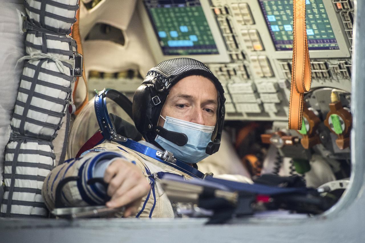 Expedition 64 crew member Sergey Ryzhikov of Roscosmos is seen during Soyuz qualification exams Wednesday, Sept. 23, 2020 at the Gagarin Cosmonaut Training Center (GCTC) in Star City, Russia, in advance of his scheduled launch October 14 from Baikonur Cosmodrome in Kazakhstan to the International Space Station. Photo Credit: (NASA/GCTC/Andrey Shelepin)