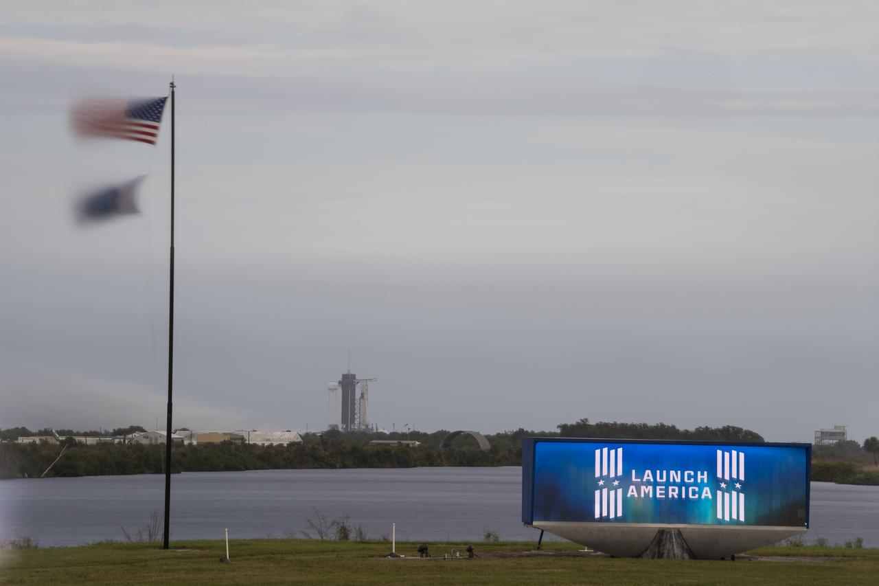 In this 25 second exposure, a SpaceX Falcon 9 rocket with the company's Crew Dragon spacecraft onboard is seen on the launch pad at Launch Complex 39A during a brief static fire test ahead of NASA’s SpaceX Crew-1 mission, Wednesday, Nov. 11, 2020, at NASA’s Kennedy Space Center in Florida. NASA’s SpaceX Crew-1 mission is the first operational mission of the SpaceX Crew Dragon spacecraft and Falcon 9 rocket to the International Space Station as part of the agency’s Commercial Crew Program. NASA astronauts Mike Hopkins, Victor Glover, and Shannon Walker, and astronaut Soichi Noguchi of the Japan Aerospace Exploration Agency (JAXA) are scheduled to launch at 7:49 p.m. EST on Saturday, Nov. 14, from Launch Complex 39A at the Kennedy Space Center. Photo Credit: (NASA/Aubrey Gemignani)