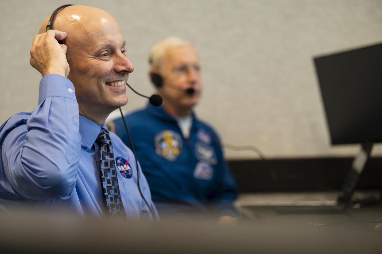 Stephen Koerner, director of the Flight Operations Directorate at NASA’s Johnson Space Center, monitors the countdown of the launch of a SpaceX Falcon 9 rocket carrying the company's Crew Dragon spacecraft on NASA’s SpaceX Crew-1 mission with NASA astronauts Mike Hopkins, Victor Glover, Shannon Walker, and Japan Aerospace Exploration Agency (JAXA) astronaut Soichi Noguchi onboard, Sunday, Nov. 15, 2020, in firing room four of the Launch Control Center at NASA’s Kennedy Space Center in Florida. NASA’s SpaceX Crew-1 mission is the first crew rotation mission of the SpaceX Crew Dragon spacecraft and Falcon 9 rocket to the International Space Station as part of the agency’s Commercial Crew Program. Hopkins, Glover, Walker, and Noguchi are scheduled to launch at 7:27 p.m. EST, from Launch Complex 39A at the Kennedy Space Center. Photo Credit: (NASA/Aubrey Gemignani)